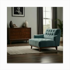 Teal Chair Canvas Print