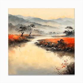 Japanese Landscape Painting (291) Canvas Print