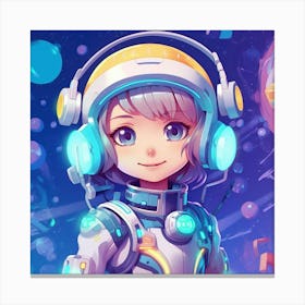 Anime Girl In Space Canvas Print