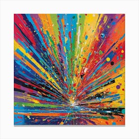 Abstract Rainbow Burst Canvas Print