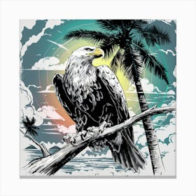 Eagle On A Branch Canvas Print