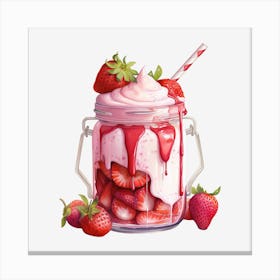 Strawberry Milkshake 7 Canvas Print