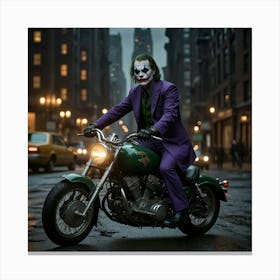 Joker On A Motorcycle 28 Canvas Print