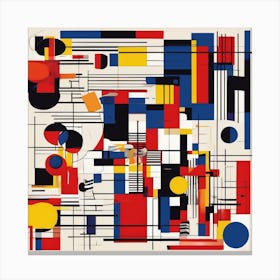 A Bauhausinspired Abstract Composition Featuring 7 Canvas Print