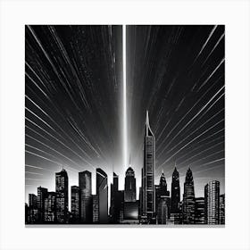 Black And White Cityscape 7 Canvas Print