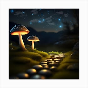 Glowing Mushrooms 2 Canvas Print