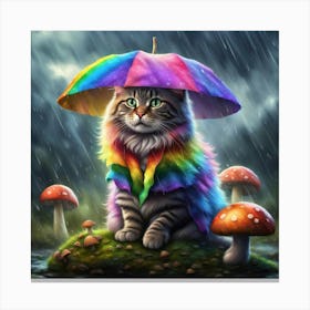 Rainbow Cat Canvas Print