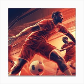 Soccer Players In Action Canvas Print