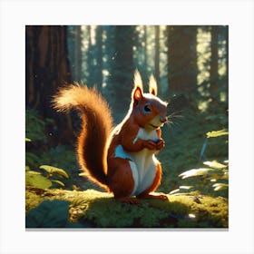 Squirrel In The Forest 418 Canvas Print