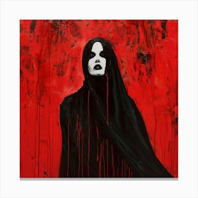 Woman in Black Cloak Canvas Print