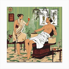 Woman Getting A Massage Canvas Print