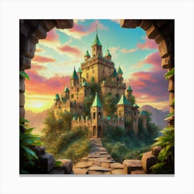 The castle in seicle 15 5 Canvas Print