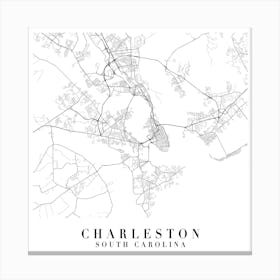 Charleston South Carolina Street Map Minimal Square Canvas Print