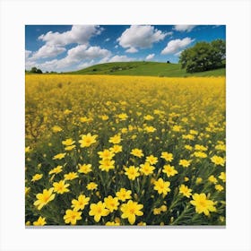 Field Of Yellow Flowers 6 Canvas Print