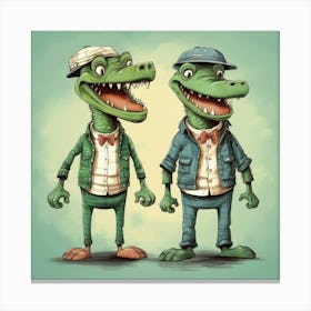 Cartoon Crocodiles Stampe su tela