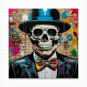 Skeleton In A Suit Canvas Print