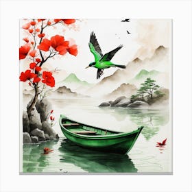 Asian Boat Photo Canvas Print