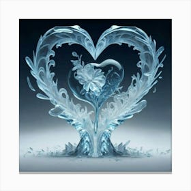 Heart silhouette in the shape of a melting ice sculpture 9 Canvas Print