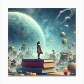 Girl In A Book 1 Canvas Print