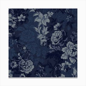 Blue And White Floral Lienzo