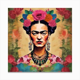A Vibrant Frida Art Print 4 Canvas Print