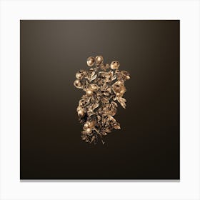 Gold Botanical Sweet Scented Hawthorn on Chocolate Brown n.2994 Canvas Print