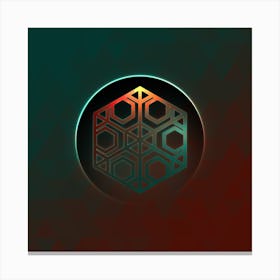 Geometric Neon Glyph on Jewel Tone Triangle Pattern 451 Canvas Print