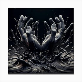 Hands Splashing Water 3 Canvas Print