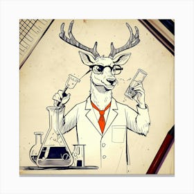 Deer In Lab Coat 1 Canvas Print