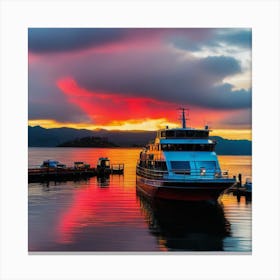 Sunset At The Harbor 4 Canvas Print