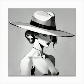 Woman in a Hat 14 Canvas Print