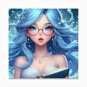 Anime Girl With Glasses Canvas Print