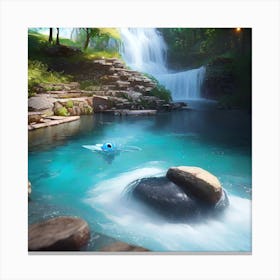 Waterfall In A Forest Canvas Print