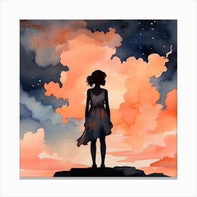 Girl In The Sky Canvas Print