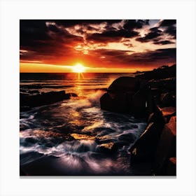 Sunset At The Beach 747 Canvas Print