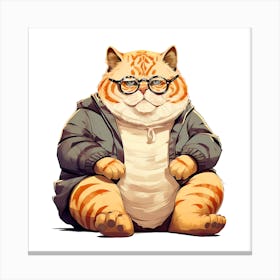 Cat With Glasses 1 Canvas Print