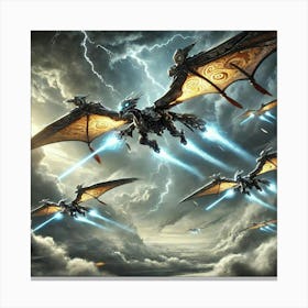 A Dynamic Scene Showcasing The Dragon Gliders Of T Canvas Print