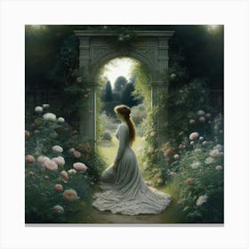 Girl In A Garden 16 Canvas Print