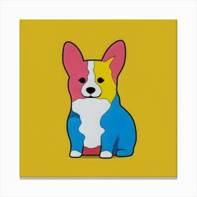 Colorful Corgi Pop Art - Vibrant Dog Wall Decor for Modern Homes Canvas Print