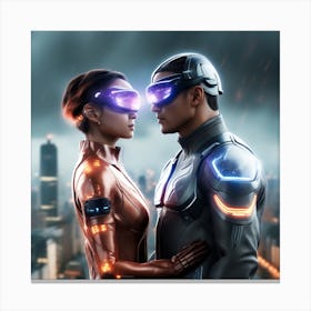 Futuristic Couple 64 Canvas Print