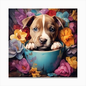 Puppy In A Cup Canvas Print