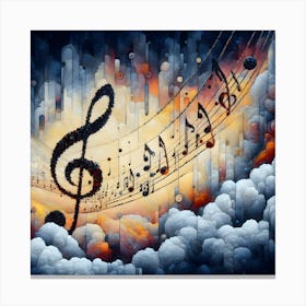 Chromatic Crescendo where Music Meets the World of Colors Canvas Print