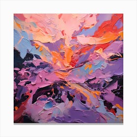 Impasto Illusions: A Symphony in Pastel Purple Canvas Print