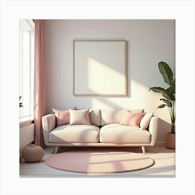 Ai Powered Smart Home Interior, Watercolor Pastel Shades Of Comfort 1 Canvas Print