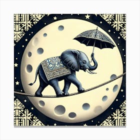 Elephant On A Rope 1 Canvas Print