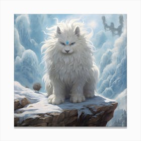 White Cat With Blue Eyes Canvas Print