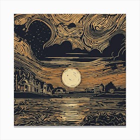 Linocut (11) Canvas Print