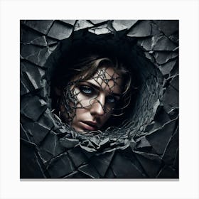 Girl In A Hole 2 Canvas Print