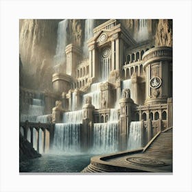 Cascade Sovereignty Central Waterfall Citadel Canvas Print