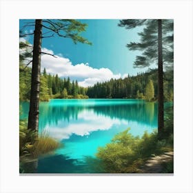 Lake In The Woods 2 Canvas Print